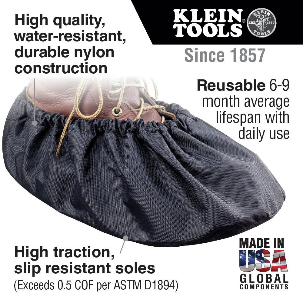 Klein Tools 55488 1 Pair Tradesman Pro Shoe Covers - Large, Black 2 Klein Tools 55488 1 Pair Tradesman Pro Shoe Covers - Large, Black - Image 2