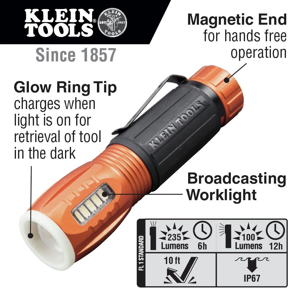 Klein Tools 56028 Waterproof LED Flashlight/Worklight 3 Klein Tools 56028 Waterproof LED Flashlight/Worklight - Image 3