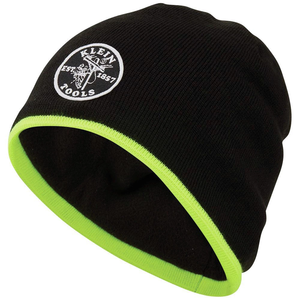 Klein Tools 60391 Knit Beanie - One Size, Black/High Visibility Yellow 1 Klein Tools 60391 Knit Beanie - One Size, Black/High Visibility Yellow