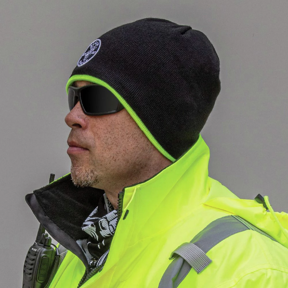 Klein Tools 60391 Knit Beanie - One Size, Black/High Visibility Yellow 6 Klein Tools 60391 Knit Beanie - One Size, Black/High Visibility Yellow - Image 6