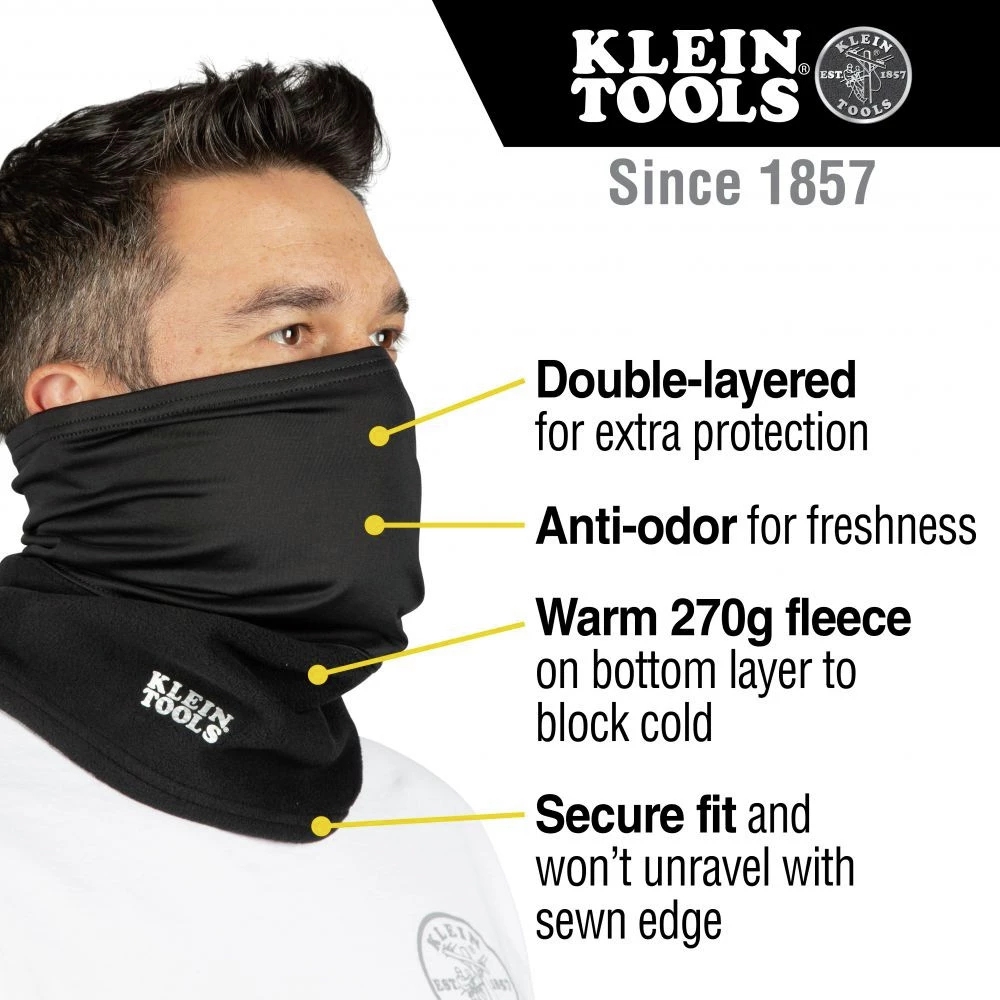Klein Tools 60466 Neck And Face Warming Half-Band - Black 2 Klein Tools 60466 Neck And Face Warming Half-Band - Black - Image 2
