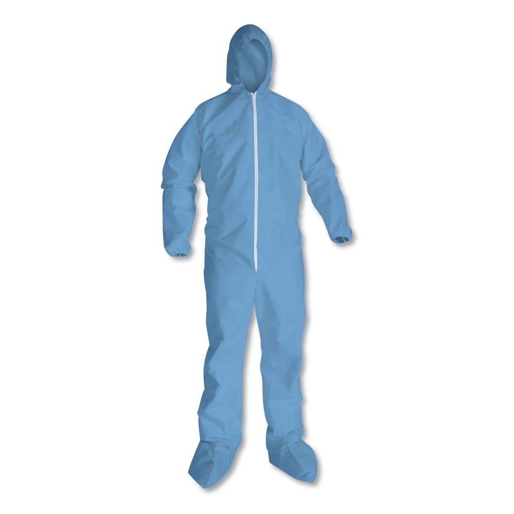 KleenGuard KCC 45355 A65 Flame-Resistant Hood And Boot Coveralls - 2XL, Blue (25/Carton) 1 KleenGuard KCC 45355 A65 Flame-Resistant Hood And Boot Coveralls - 2XL, Blue (25/Carton)