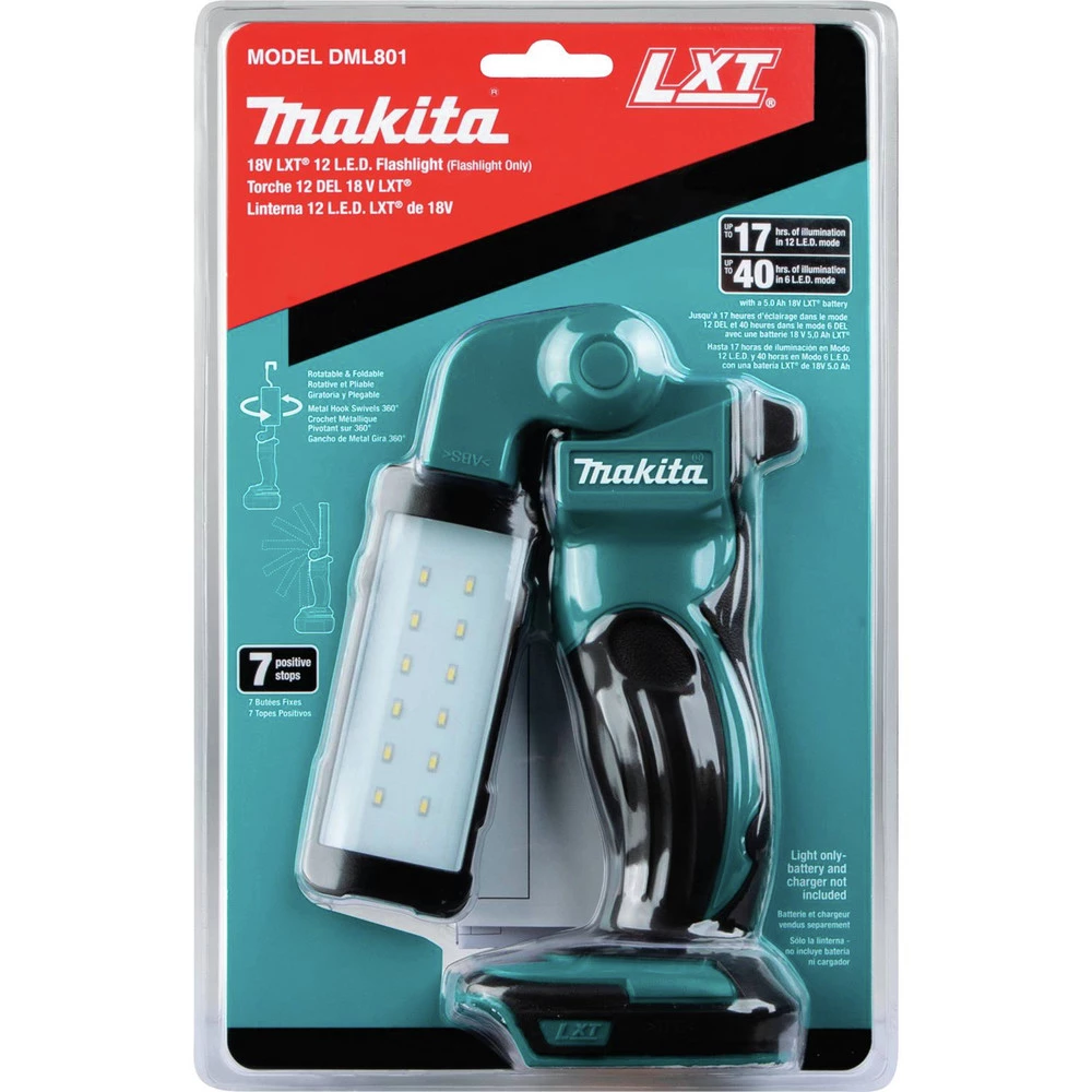 Makita DML801 LXT 18V Cordless Lithium-Ion 12 LED Flashlight (Tool Only) 5 Makita DML801 LXT 18V Cordless Lithium-Ion 12 LED Flashlight (Tool Only) - Image 5