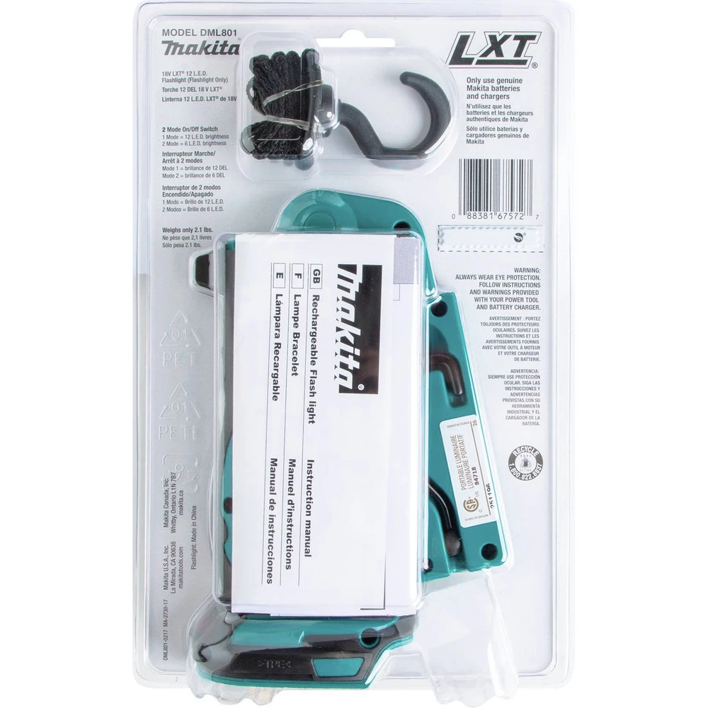 Makita DML801 LXT 18V Cordless Lithium-Ion 12 LED Flashlight (Tool Only) 6 Makita DML801 LXT 18V Cordless Lithium-Ion 12 LED Flashlight (Tool Only) - Image 6