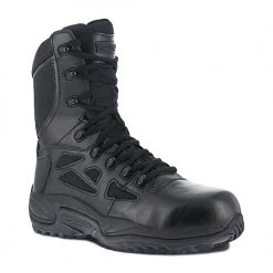 Reebok RB8874-M-12.0 Reebok Rapid Response RB 8 In. Stealth Boot With Side Zipper - 12M, Black