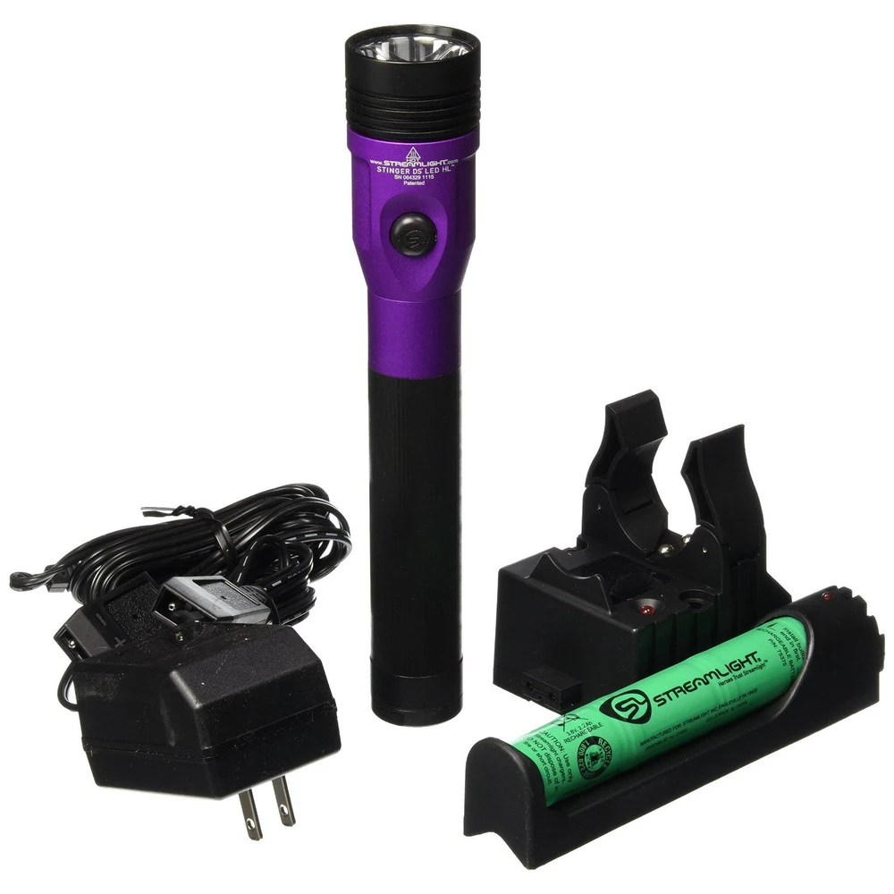Streamlight 75492 Stinger DS LED HL Rechargeable Flashlight With Piggyback Charger (Purple) 1 Streamlight 75492 Stinger DS LED HL Rechargeable Flashlight With Piggyback Charger (Purple)