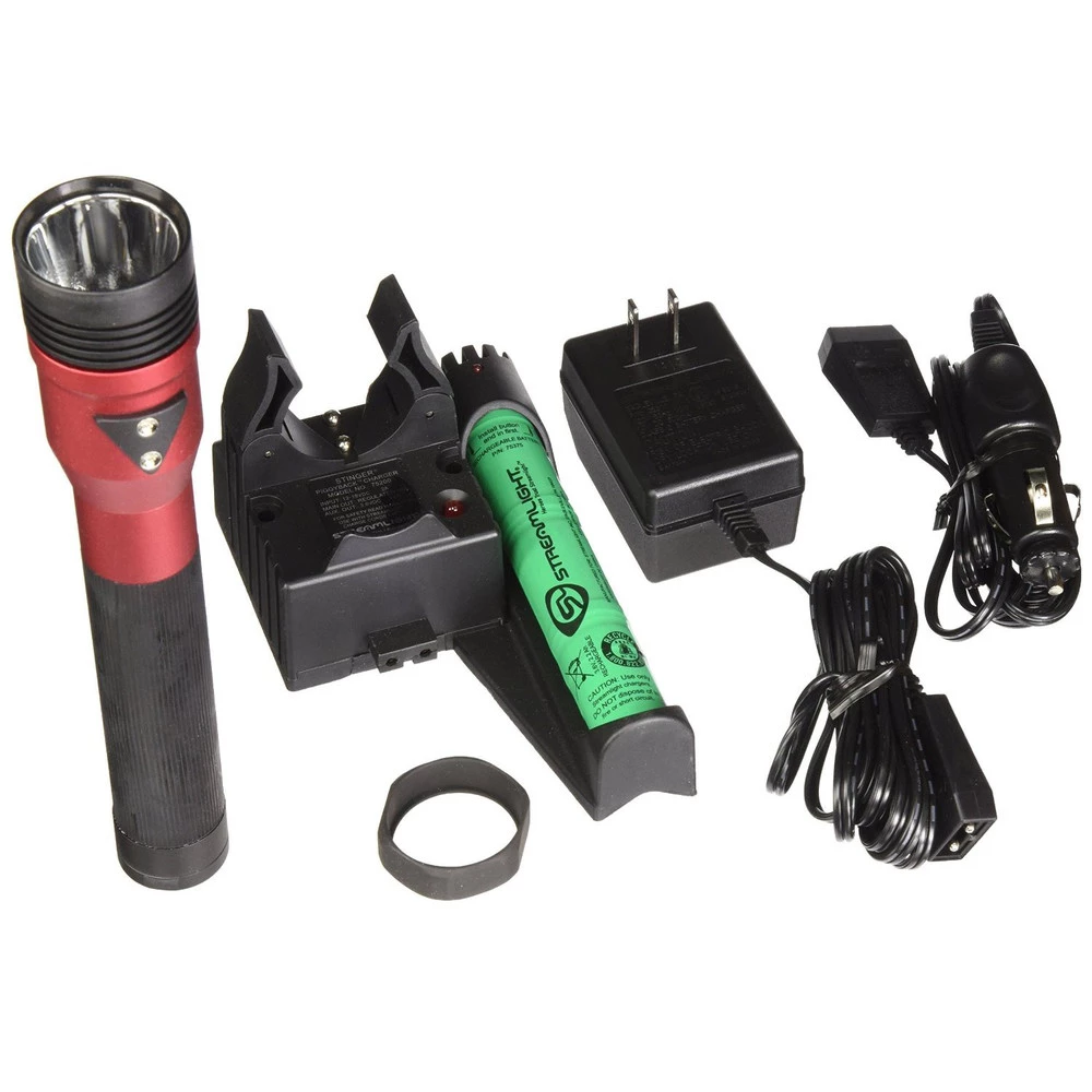 Streamlight 75494 Stinger DS LED HL Rechargeable Flashlight With Piggyback Charger (Red) 1 Streamlight 75494 Stinger DS LED HL Rechargeable Flashlight With Piggyback Charger (Red)
